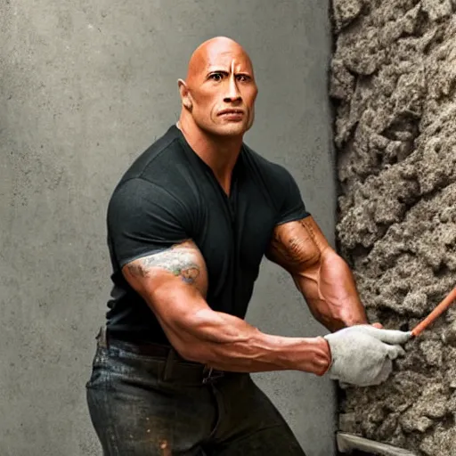 Image similar to dwayne johnson dressed as an electrician planting peas in ancient rome, portrait