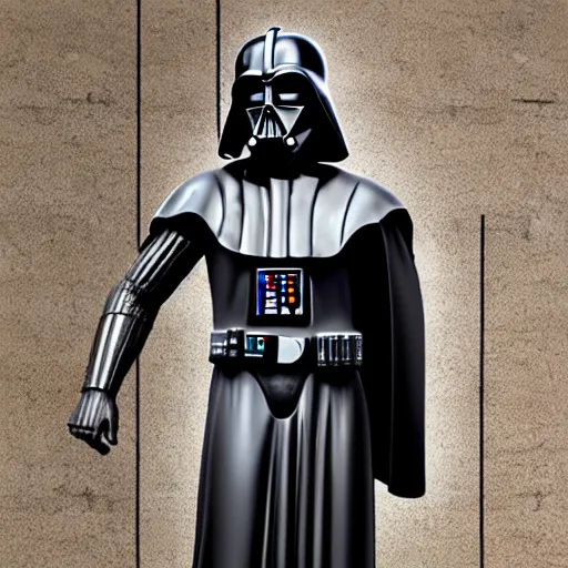 Image similar to Ancient greek statue of Darth Vader, photorealistic