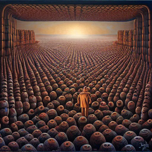 Image similar to in a dream, are all the characters really you? by jeffrey smith, oil on canvas