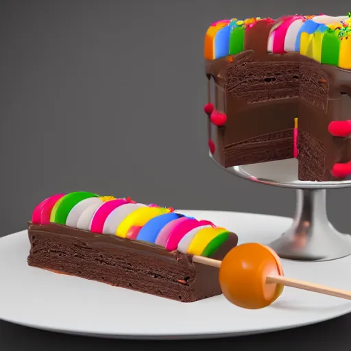 Image similar to a jello chocolate candy lollipop snickers bar icecream cake muffin jaffa waffle candy gummy jelly sandwich, volumetric lighting, octane render, unreal engine, 8k stroopwaffel