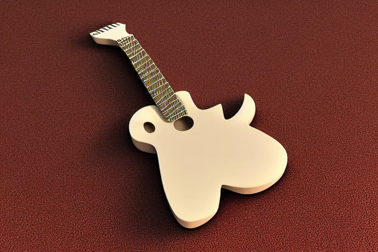 Image similar to keith haring guitar, 3d render