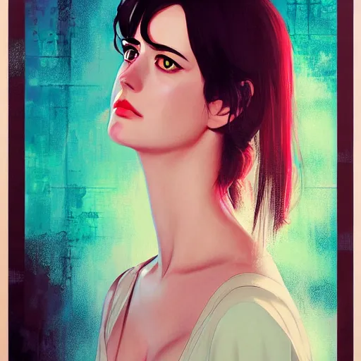 Image similar to eva green portrait as manga girl, realistic shaded perfect face, fine details. anime. realistic shaded lighting poster by ilya kuvshinov katsuhiro otomo ghost - in - the - shell, magali villeneuve, artgerm, jeremy lipkin and michael garmash and rob rey