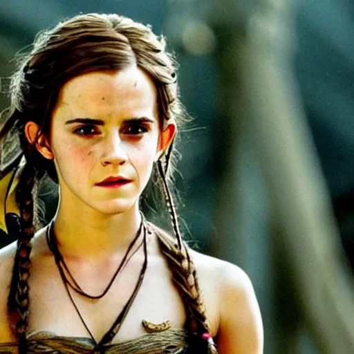 Prompt: Movie still of Emma Watson in Pirates of the Caribbean