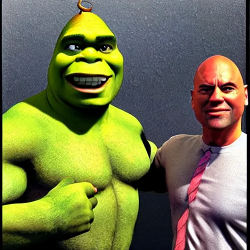Image similar to shrek with the face as the rock ( “ shrock ” )
