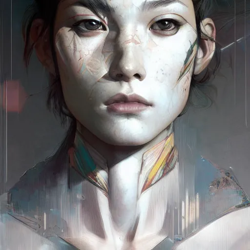 Image similar to brutalist Portrait of Hiro Protagonist , intricate, wild, highly detailed, digital painting, artstation, concept art, smooth, sharp focus, illustration, art by artgerm and greg rutkowski and alphonse mucha and Hajime Sorayama