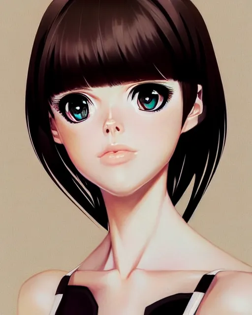 Image similar to portrait of coco rocha as anime girl cute - fine - face, akira, pretty face, realistic shaded perfect face, fine details. anime. realistic shaded lighting by ilya kuvshinov giuseppe dangelico pino and michael garmash and rob rey, shonen jump