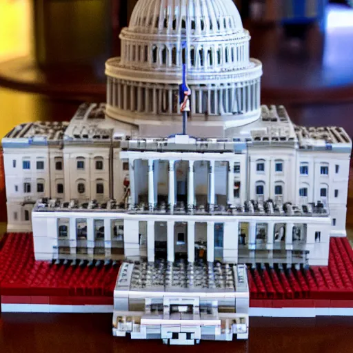Prompt: us capitol made of lego
