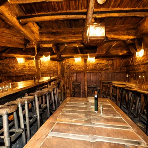 Prompt: inside of a medieval tavern