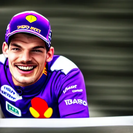 Image similar to Portrait of Max Verstappen as Waluigi