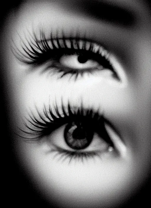 Image similar to sleepy eye, black and white photograph