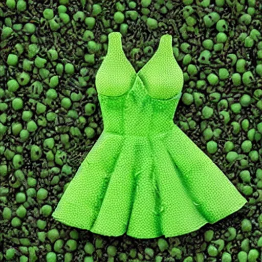 Image similar to a dress made of peas