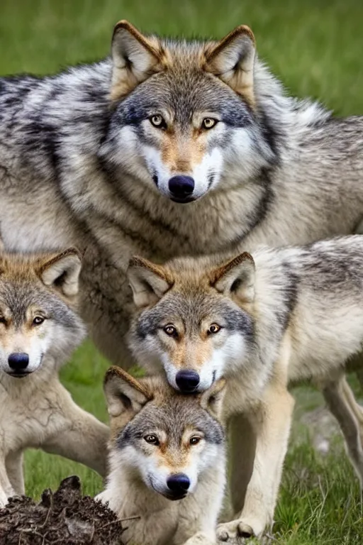 Image similar to wolf with cubs