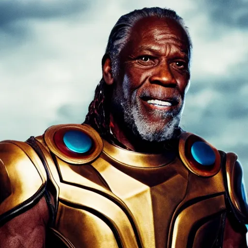 Image similar to film still of Danny Glover playing Heimdall in Thor, 4k