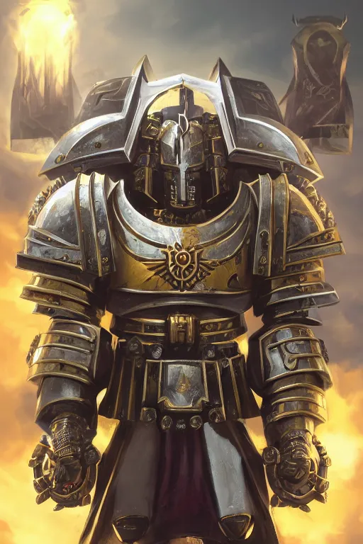 Image similar to armor portrait heros warhammer 4 0 k horus heresy fanart - the primarchs emperor by johannes helgeson animated with vfx concept artist & illustrator global illumination ray tracing hdr fanart arstation zbrush central hardmesh 8 k octane renderer comics stylized