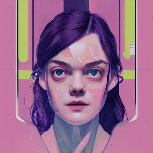 Image similar to Elle Fanning in System Shock picture by Sachin Teng, asymmetrical, dark vibes, Realistic Painting , Organic painting, Matte Painting, geometric shapes, hard edges, graffiti, street art:2 by Sachin Teng:4