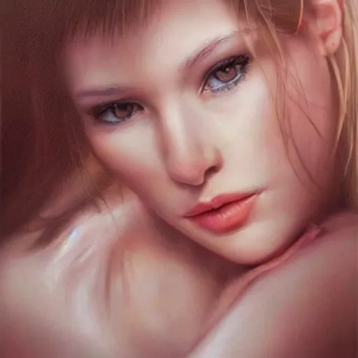 Image similar to ultra realistic portrait of a beautiful woman, so pretty, lovely, stunning look, fantasy, hyperrealism,