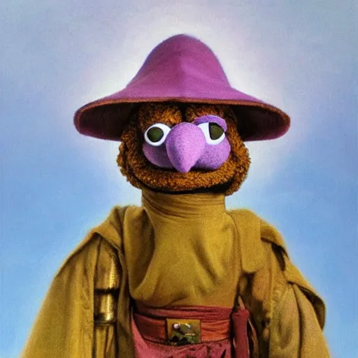 Image similar to gonzo the muppet dressed as a jedi master in the style of odd nerdrum