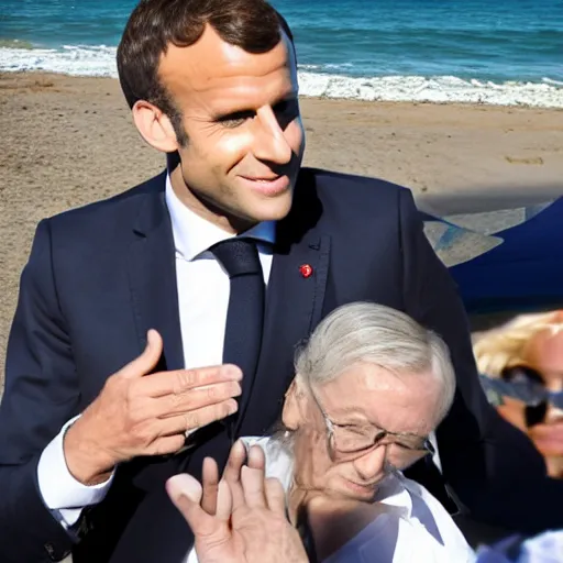 Image similar to macron on the beach