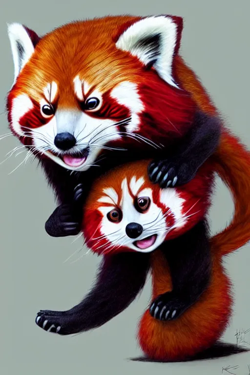 Image similar to red panda playing xbox one, animation pixar style, by pendleton ward, magali villeneuve, artgerm, rob rey and kentaro miura style, golden ratio, trending on art station