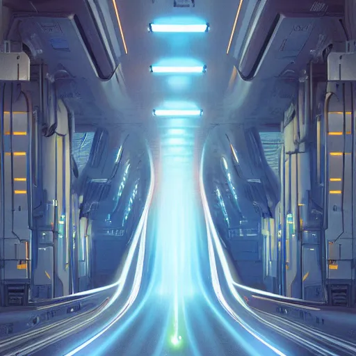 Prompt: a supersonic highway of light that allows you to drive through time into the future, by john philip falter and beeple, 8 k resolution digital art trending on artstation a door to forever