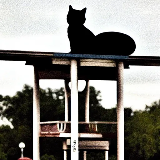 Image similar to !!! cat!!!, ( ferris wheel ), feline, sitting, riding, award winning photo