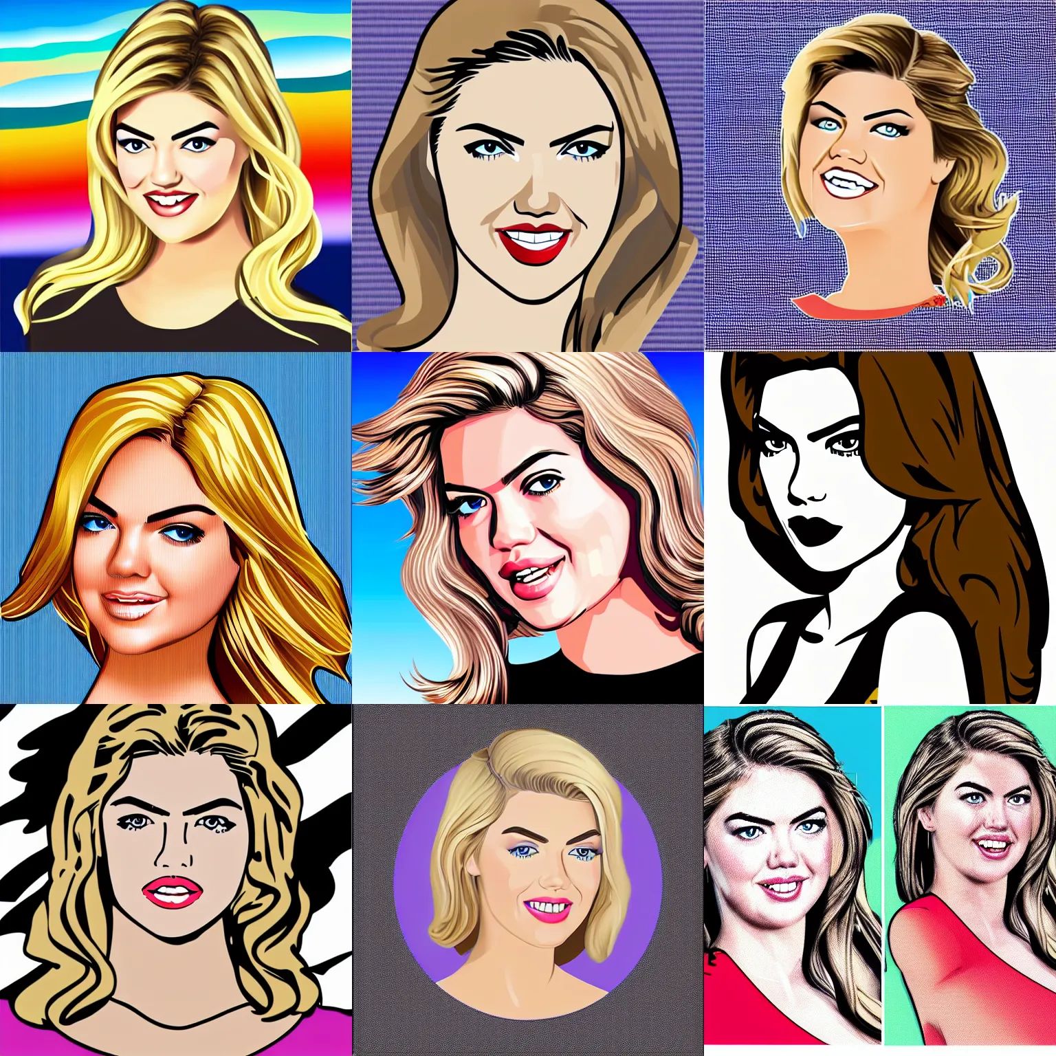 Prompt: cartoon kate upton profile picture, vector, pixta. jp