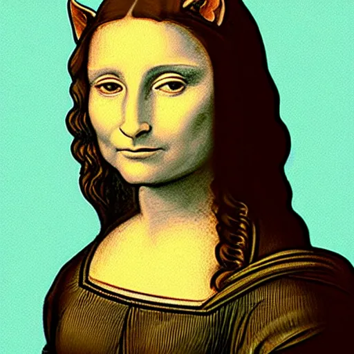 Prompt: gioconda as a cat, art by leonardo da vinci