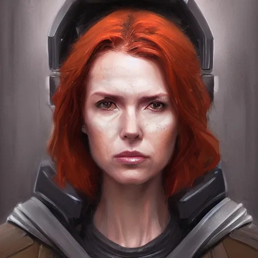 Image similar to portrait of a woman by greg rutkowski, a jedi commander, mara jade, wearing the tactical gear of the galactic alliance, star wars expanded universe, she is about 4 0 years old, highly detailed portrait, digital painting, artstation, concept art, smooth, sharp foccus ilustration, artstation hq