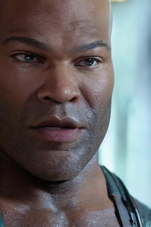 Image similar to movie still of Christopher Judge playing Teal\'c in an episode of Stargate SG-1, a ruggedly handsome hero, intricate, elegant, highly detailed, centered, digital painting, artstation, concept art, smooth, sharp focus, illustration, art by artgerm and donato giancola and Joseph Christian Leyendecker, Ross Tran, WLOP