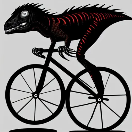 Image similar to velociraptor riding a bike, modernism, trending on artstation, make it look like it was created with dall - e 2