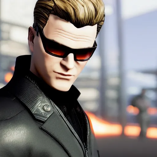 Prompt: albert wesker in fortnite, 4 k, high detail, high - resolution photograph, professional photography, ultra - detail