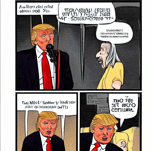 Prompt: donald trump communicating with sauron the dark lord - n 9