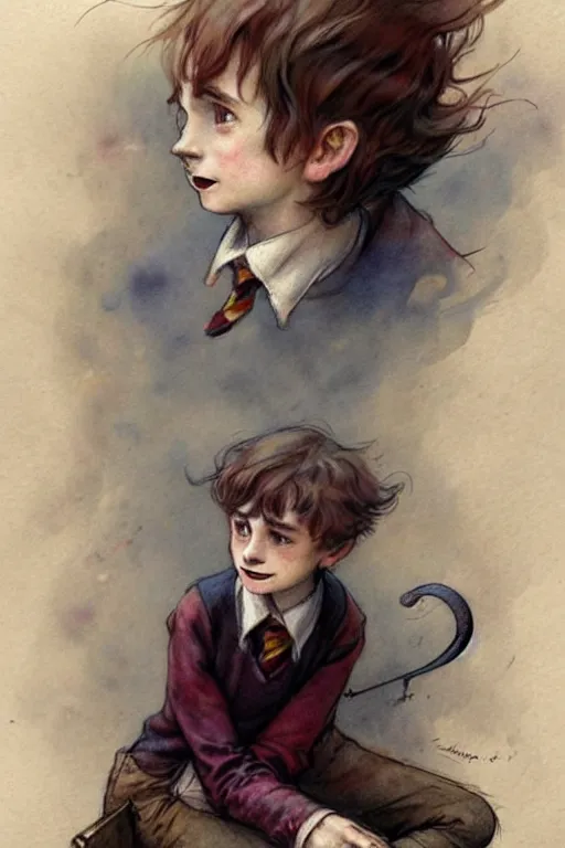 Prompt: ( ( ( ( ( 1 9 5 0 s harry potter student. muted colors. ) ) ) ) ) by jean - baptiste monge!!!!!!!!!!!!!!!!!!!!!!!!!!!