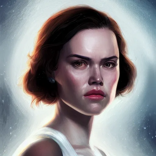 Image similar to portrait of daisy ridley by charlie bowater