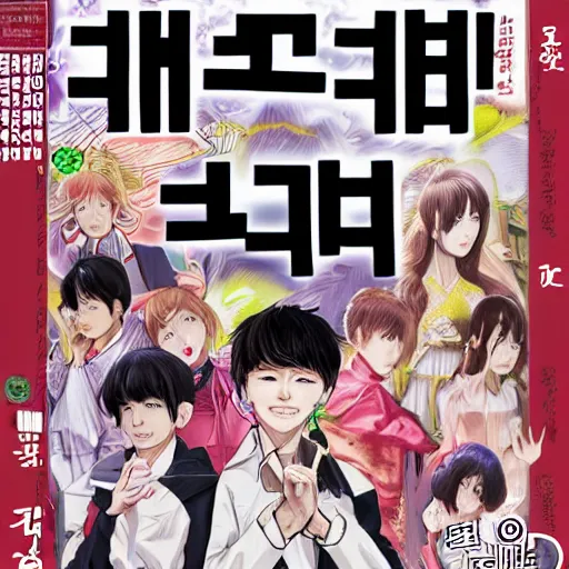 Prompt: Korean manga cover