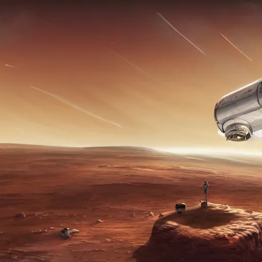 Prompt: a painting of the first day of Elon Musk on Mars, intricate, elegant, digital painting, concept art, smooth, sharp focus, illustration,