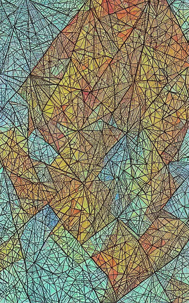 Prompt: triangles. retro art by jean giraud. conifer
