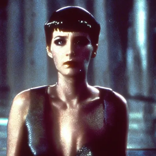 Prompt: of Rachael in Blade Runner,