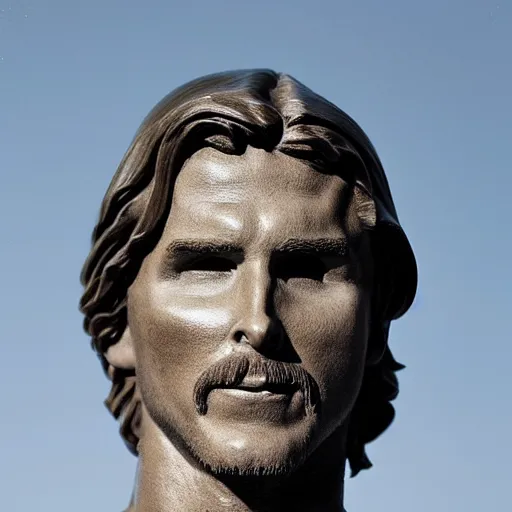 Image similar to statue of Christian Bale, by Arno Breker