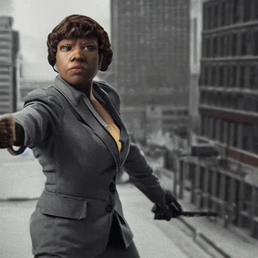 Prompt: \'Harriot the Spy\' as a character in \'Only Murders in the Building\', 8K, realistic photograph, cinematic, movie still, action, high energy