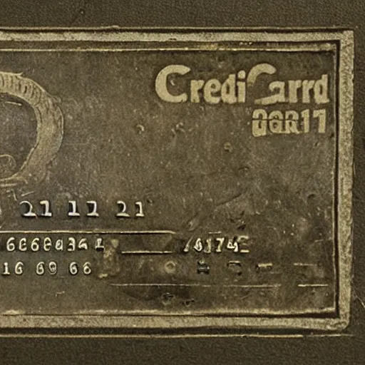 Prompt: Credit card from the 16th century