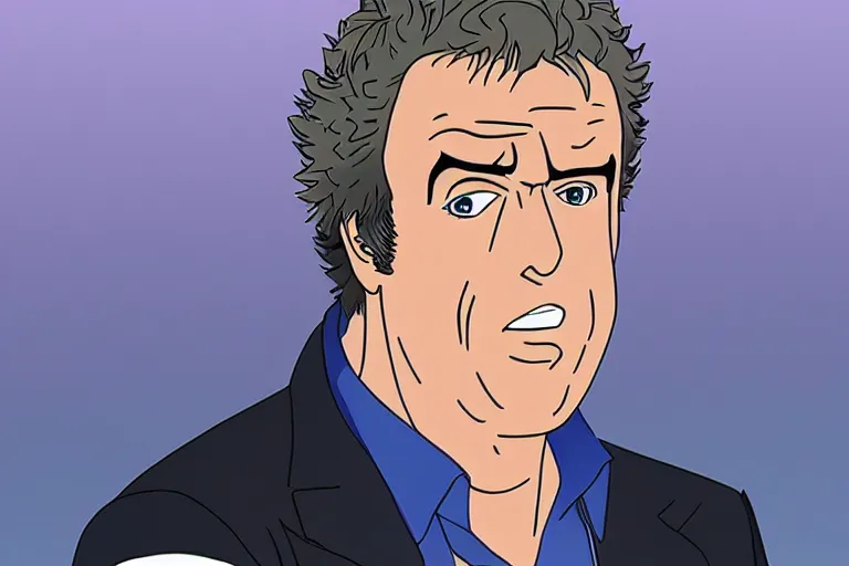 Image similar to jeremy clarkson in anime style, detailed