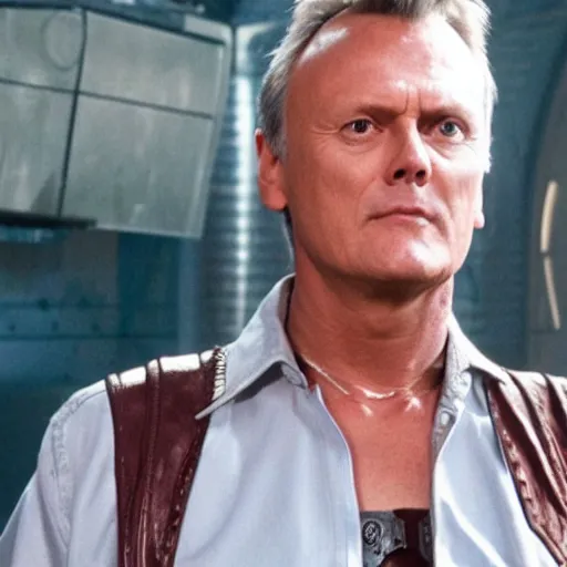 Image similar to Anthony Head as Cyberpunk Uther