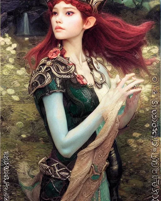 Image similar to a beautiful elf princess by Edgar Maxence and Ross Tran and Michael Whelan