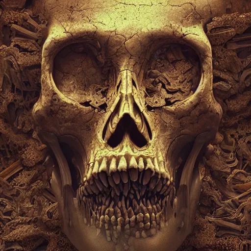 Image similar to portrait_of_a_melting_skull._intricate_abstract._intricate_artwork._by_Tooth_Wu_wlop_beeple_dan_mumford._octane_render_trending_on_artstat