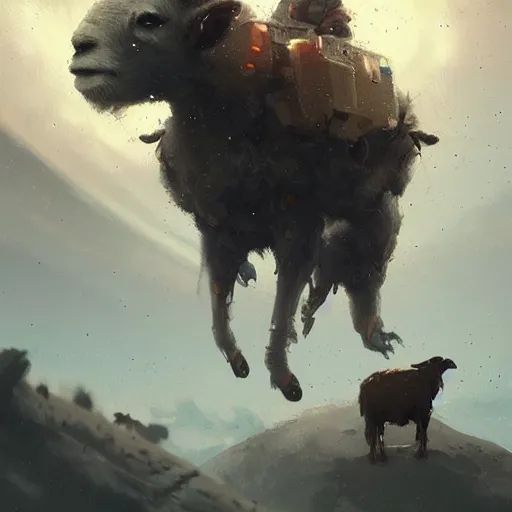 Image similar to 👨‍🚀🐏, digital Art, Greg rutkowski, Trending artstation,cinematographic