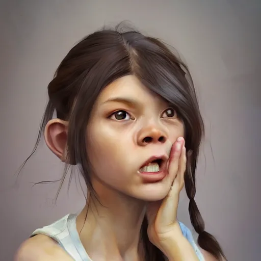 Prompt: portrait of a monkey crying , digital art by Mandy Jurgens and Irina French and Heraldo Ortega and Janice Sung and Julia Razumova and Charlie Bowater and Aaron Griffin and Jana Schirmer and Guweiz and Tara Phillips and Yasar Vurdem and Alexis Franklin and Loish and Daniela Uhlig and David Belliveau , hyperdetailed, artstation, cgsociety