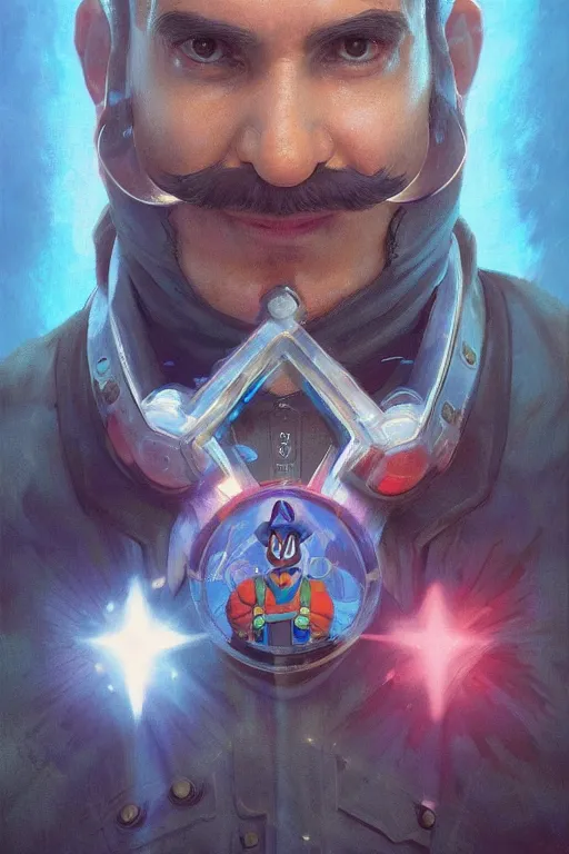 Image similar to Portrait of Super Mario, nintendo, disco elysium, highly detailed, digital painting, artstation, concept art, smooth, sharp focus, illustration, art by artgerm and greg rutkowski and alphonse mucha and Wayne Barlowe and Zdislav Beksinski and Francis Bacon