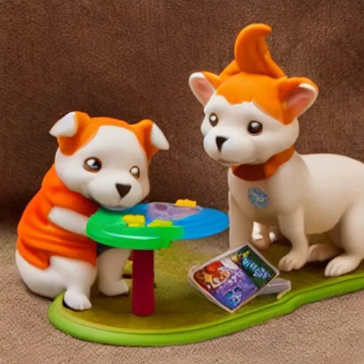 Prompt: a scooby doo themed calico critters set