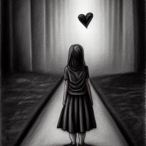 Image similar to teaching, friendship, love, sadness, dark ambiance, concept by godfrey blow, featured on deviantart, drawing, sots art, lyco art, artwork, photoillustration, poster art